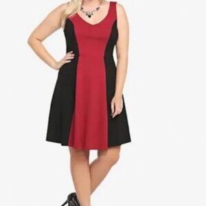 Torrid Black and Red Color Block Dress 2